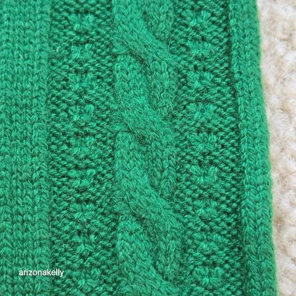 NWOT Pendleton Cashmere Cable Knit Scarf Green - Picture 11 of 13